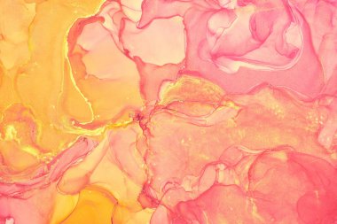 Alkol mürekkebi renkleri saydam. Soyut çok renkli mermer desen arkaplanı. Tasarım kağıdı, duvar kağıdı. Akrilik boyaları karıştırıyorum. Modern akışkan sanat. Alkol Mürekkebi Deseni