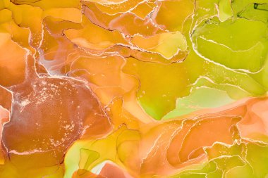 Alkol mürekkebi renkleri saydam. Soyut çok renkli mermer desen arkaplanı. Tasarım kağıdı, duvar kağıdı. Akrilik boyaları karıştırıyorum. Modern akışkan sanat. Alkol Mürekkebi Deseni