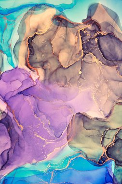 Alkol mürekkebi tekniğinde doğal lüks, soyut, akışkan sanat resimleri. Şefkatli ve rüya gibi duvar kağıtları. Renklerin karışımı şeffaf dalgalar ve altın girdaplar yaratır. Posterler ve diğer basılı materyaller için