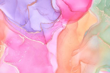 Alkol mürekkebi tekniğinde doğal lüks, soyut, akışkan sanat resimleri. Şefkatli ve rüya gibi duvar kağıtları. Renklerin karışımı şeffaf dalgalar ve altın girdaplar yaratır. Posterler ve diğer basılı materyaller için.