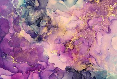 Alkol mürekkebi tekniğinde doğal lüks, soyut, akışkan sanat resimleri. Şefkatli ve rüya gibi duvar kağıtları. Renklerin karışımı şeffaf dalgalar ve altın girdaplar yaratır. Posterler ve diğer basılı materyaller için