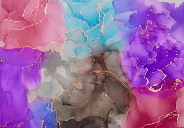 Alkol mürekkebi tekniğinde doğal lüks, soyut, akışkan sanat resimleri. Şefkatli ve rüya gibi duvar kağıtları. Renklerin karışımı şeffaf dalgalar ve altın girdaplar yaratır. Posterler ve diğer basılı materyaller için