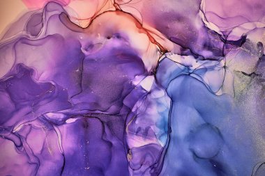 Alkol mürekkebi tekniğinde doğal lüks, soyut, akışkan sanat resimleri. Şefkatli ve rüya gibi duvar kağıtları. Renklerin karışımı şeffaf dalgalar ve altın girdaplar yaratır. Posterler ve diğer basılı materyaller için