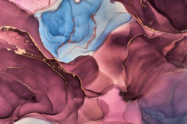 Alkol mürekkebi tekniğinde doğal lüks, soyut, akışkan sanat resimleri. Şefkatli ve rüya gibi duvar kağıtları. Renklerin karışımı şeffaf dalgalar ve altın girdaplar yaratır. Posterler ve diğer basılı materyaller için