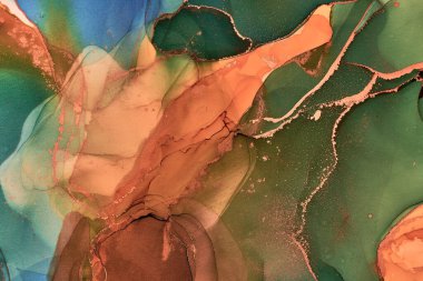 Alkol mürekkebi tekniğinde doğal lüks, soyut, akışkan sanat resimleri. Şefkatli ve rüya gibi duvar kağıtları. Renklerin karışımı şeffaf dalgalar ve altın girdaplar yaratır. Posterler ve diğer basılı materyaller için