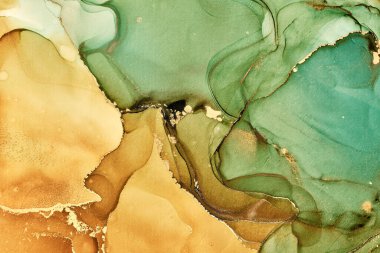 Alkol mürekkebi tekniğinde doğal lüks, soyut, akışkan sanat resimleri. Şefkatli ve rüya gibi duvar kağıtları. Renklerin karışımı şeffaf dalgalar ve altın girdaplar yaratır. Posterler ve diğer basılı materyaller için