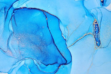 Alkol mürekkebi tekniğinde doğal lüks, soyut, akışkan sanat resimleri. Şefkatli ve rüya gibi duvar kağıtları. Renklerin karışımı şeffaf dalgalar ve altın girdaplar yaratır. Posterler ve diğer basılı materyaller için