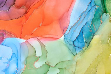 Alkol mürekkebi tekniğinde doğal lüks, soyut, akışkan sanat resimleri. Şefkatli ve rüya gibi duvar kağıtları. Renklerin karışımı şeffaf dalgalar ve altın girdaplar yaratır. Posterler ve diğer basılı materyaller için