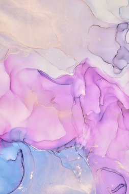 Alkol mürekkebi tekniğinde doğal lüks, soyut, akışkan sanat resimleri. Şefkatli ve rüya gibi duvar kağıtları. Renklerin karışımı şeffaf dalgalar ve altın girdaplar yaratır. Posterler ve diğer basılı materyaller için