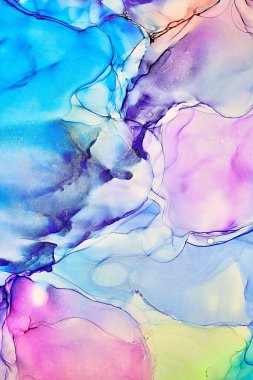 Alkol mürekkebi tekniğinde doğal lüks, soyut, akışkan sanat resimleri. Şefkatli ve rüya gibi duvar kağıtları. Renklerin karışımı şeffaf dalgalar ve altın girdaplar yaratır. Posterler ve diğer basılı materyaller için