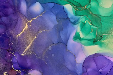 Alkol mürekkebi tekniğinde doğal lüks, soyut, akışkan sanat resimleri. Şefkatli ve rüya gibi duvar kağıtları. Renklerin karışımı şeffaf dalgalar ve altın girdaplar yaratır. Posterler ve diğer basılı materyaller için