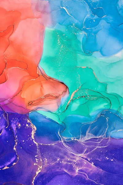 Natural Luxury Abstract Fluid Art Painting Alcohol Ink Technique Tender — Stock Photo, Image