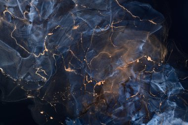 Alkol mürekkebi tekniğinde doğal lüks, soyut, akışkan sanat resimleri. Şefkatli ve rüya gibi duvar kağıtları. Renklerin karışımı şeffaf dalgalar ve altın girdaplar yaratır. Posterler ve diğer basılı materyaller için