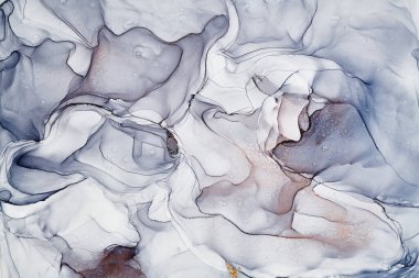 Alkol mürekkebi tekniğinde doğal lüks, soyut, akışkan sanat resimleri. Şefkatli ve rüya gibi duvar kağıtları. Renklerin karışımı şeffaf dalgalar ve altın girdaplar yaratır. Posterler ve diğer basılı materyaller için