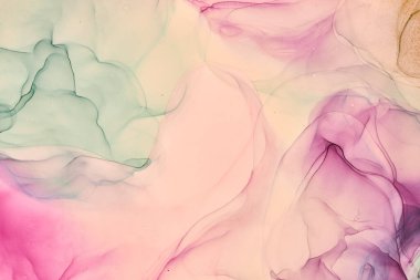 Alkol mürekkebi tekniğinde doğal lüks, soyut, akışkan sanat resimleri. Şefkatli ve rüya gibi duvar kağıtları. Renklerin karışımı şeffaf dalgalar ve altın girdaplar yaratır. Posterler ve diğer basılı materyaller için