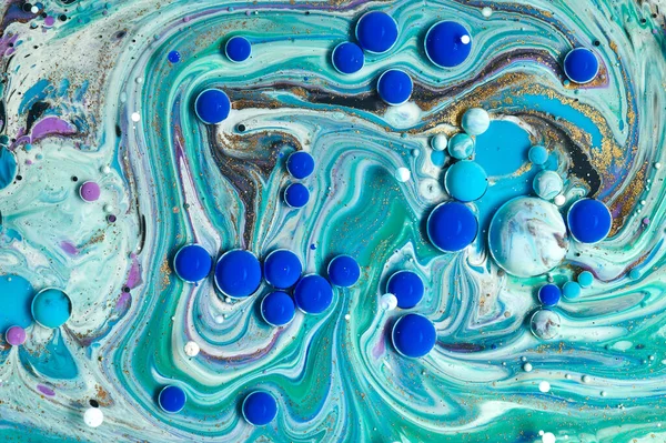 Naturlig Lyx Abstrakt Vätska Konst Målning Färgglada Akryl Bubblor — Stockfoto
