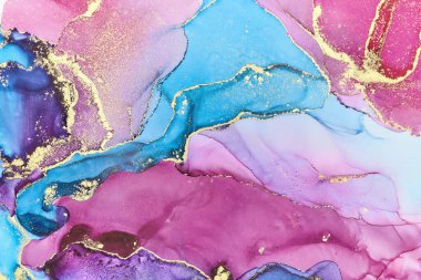 Şeffaf renk akımları, yılan gibi kıvrılan metalik girdaplar ve köpüklü renk spreyleri bu serbest akan dokuların manzarasını şekillendirir. Alkol mürekkebi tekniğindeki doğal lüks, akışkan sanat resimleri.