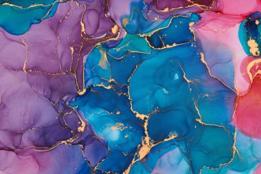 Şeffaf renk akımları, yılan gibi kıvrılan metalik girdaplar ve köpüklü renk spreyleri bu serbest akan dokuların manzarasını şekillendirir. Alkol mürekkebi tekniğindeki doğal lüks, akışkan sanat resimleri.