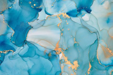 Şeffaf renk akımları, yılan gibi kıvrılan metalik girdaplar ve köpüklü renk spreyleri bu serbest akan dokuların manzarasını şekillendirir. Alkol mürekkebi tekniğindeki doğal lüks, akışkan sanat resimleri.