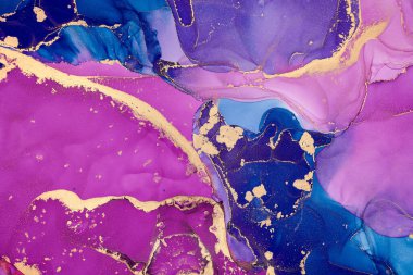 Şeffaf renk akımları, yılan gibi kıvrılan metalik girdaplar ve köpüklü renk spreyleri bu serbest akan dokuların manzarasını şekillendirir. Alkol mürekkebi tekniğindeki doğal lüks, akışkan sanat resimleri.