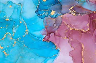 Şeffaf renk akımları, yılan gibi kıvrılan metalik girdaplar ve köpüklü renk spreyleri bu serbest akan dokuların manzarasını şekillendirir. Alkol mürekkebi tekniğindeki doğal lüks, akışkan sanat resimleri.