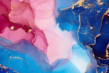 Şeffaf renk akımları, yılan gibi kıvrılan metalik girdaplar ve köpüklü renk spreyleri bu serbest akan dokuların manzarasını şekillendirir. Alkol mürekkebi tekniğindeki doğal lüks, akışkan sanat resimleri.