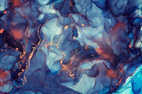 Strömmar Genomskinliga Nyanser Ormmetalliska Virvlar Och Skummande Färgsprayer Formar Landskapet — Stockfoto