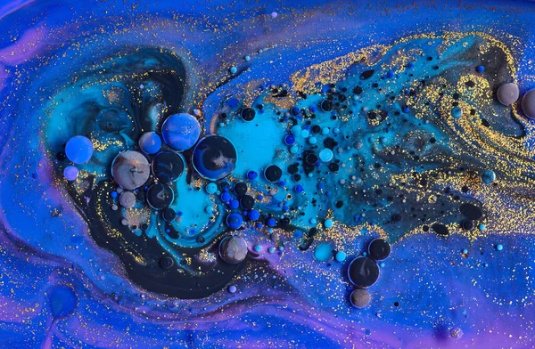 Natural  luxury abstract fluid art painting colourful acrylic bubbles.