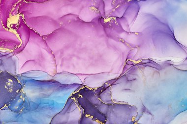 Currents of translucent hues, snaking metallic swirls, and foamy sprays of color shape the landscape of these free-flowing textures. Natural luxury abstract fluid art painting in alcohol ink technique clipart