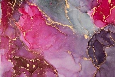 Şeffaf renk akımları, yılan gibi kıvrılan metalik girdaplar ve köpüklü renk spreyleri bu serbest akan dokuların manzarasını şekillendirir. Alkol mürekkebi tekniğindeki doğal lüks, akışkan sanat resimleri.