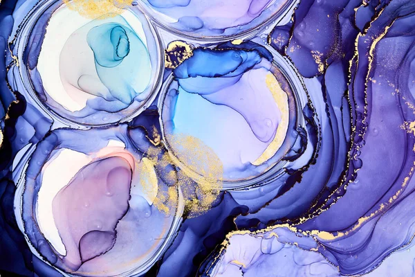 Currents Translucent Hues Snaking Metallic Swirls Foamy Sprays Color Shape — Stock Photo, Image