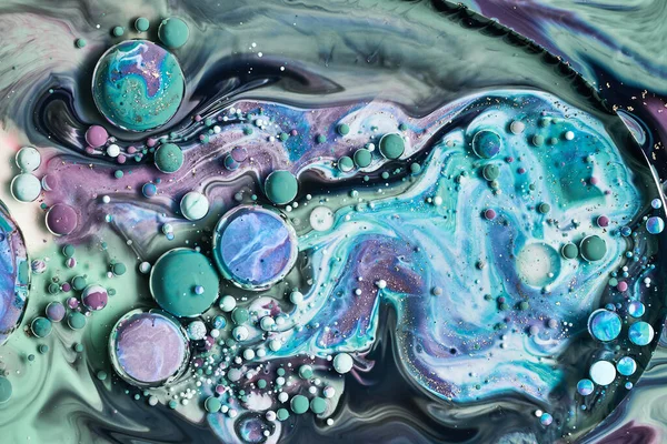 Currents Translucent Hues Snaking Metallic Swirls Foamy Sprays Color Shape — Stock Photo, Image