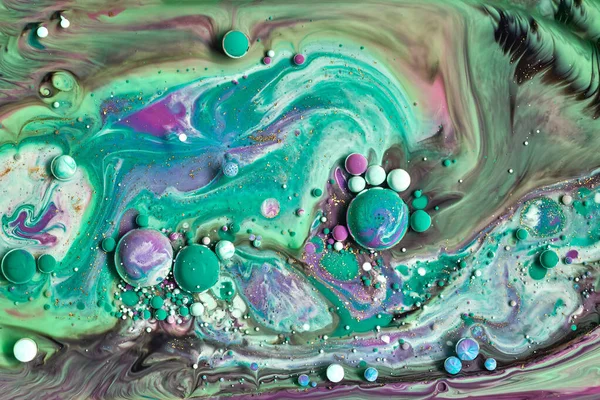 stock image Currents of translucent hues, snaking metallic swirls, and foamy sprays of color shape the landscape of these free-flowing textures. Natural luxury abstract fluid art painting in alcohol ink technique