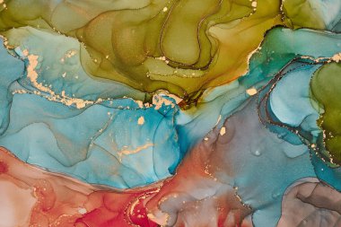 Alkol mürekkebi tekniğinde doğal lüks, soyut, akışkan sanat resimleri. Şefkatli ve rüya gibi duvar kağıtları. Renklerin karışımı şeffaf dalgalar ve altın girdaplar yaratır. Posterler ve diğer basılı materyaller için