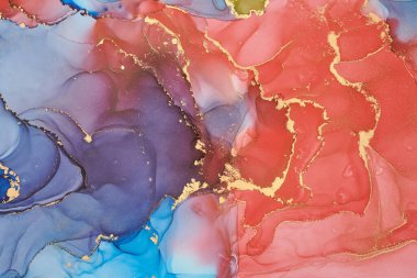 Alkol mürekkebi tekniğinde doğal lüks, soyut, akışkan sanat resimleri. Şefkatli ve rüya gibi duvar kağıtları. Renklerin karışımı şeffaf dalgalar ve altın girdaplar yaratır. Posterler ve diğer basılı materyaller için