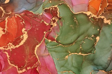 Alkol mürekkebi tekniğinde doğal lüks, soyut, akışkan sanat resimleri. Şefkatli ve rüya gibi duvar kağıtları. Renklerin karışımı şeffaf dalgalar ve altın girdaplar yaratır. Posterler ve diğer basılı materyaller için