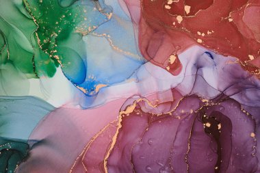 Alkol mürekkebi tekniğinde doğal lüks, soyut, akışkan sanat resimleri. Şefkatli ve rüya gibi duvar kağıtları. Renklerin karışımı şeffaf dalgalar ve altın girdaplar yaratır. Posterler ve diğer basılı materyaller için