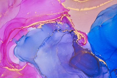 Alkol mürekkebi tekniğinde doğal lüks, soyut, akışkan sanat resimleri. Şefkatli ve rüya gibi duvar kağıtları. Renklerin karışımı şeffaf dalgalar ve altın girdaplar yaratır. Posterler ve diğer basılı materyaller için