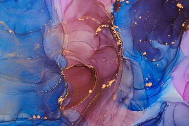 Alkol mürekkebi tekniğinde doğal lüks, soyut, akışkan sanat resimleri. Şefkatli ve rüya gibi duvar kağıtları. Renklerin karışımı şeffaf dalgalar ve altın girdaplar yaratır. Posterler ve diğer basılı materyaller için