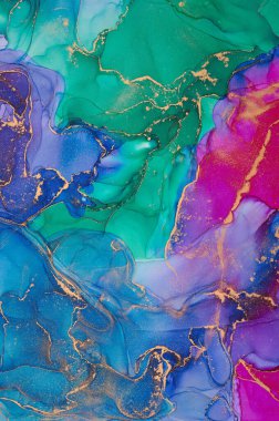 Alkol mürekkebi tekniğinde doğal lüks, soyut, akışkan sanat resimleri. Şefkatli ve rüya gibi duvar kağıtları. Renklerin karışımı şeffaf dalgalar ve altın girdaplar yaratır. Posterler ve diğer basılı materyaller için