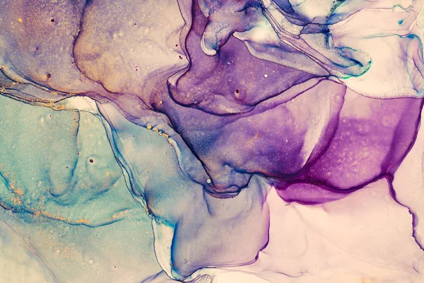 Natural Luxury Abstract Fluid Art Painting Alcohol Ink Technique Tender — Stock Photo, Image