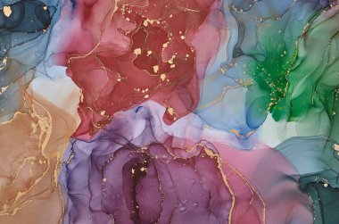 Alkol mürekkebi tekniğinde doğal lüks, soyut, akışkan sanat resimleri. Şefkatli ve rüya gibi duvar kağıtları. Renklerin karışımı şeffaf dalgalar ve altın girdaplar yaratır. Posterler ve diğer basılı materyaller için