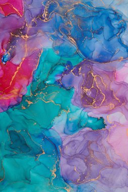 Alkol mürekkebi tekniğinde doğal lüks, soyut, akışkan sanat resimleri. Şefkatli ve rüya gibi duvar kağıtları. Renklerin karışımı şeffaf dalgalar ve altın girdaplar yaratır. Posterler ve diğer basılı materyaller için