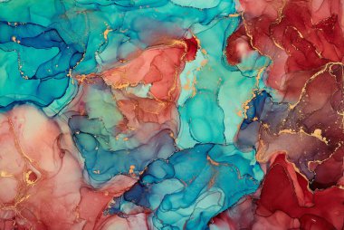 Alkol mürekkebi tekniğinde doğal lüks, soyut, akışkan sanat resimleri. Şefkatli ve rüya gibi duvar kağıtları. Renklerin karışımı şeffaf dalgalar ve altın girdaplar yaratır. Posterler ve diğer basılı materyaller için