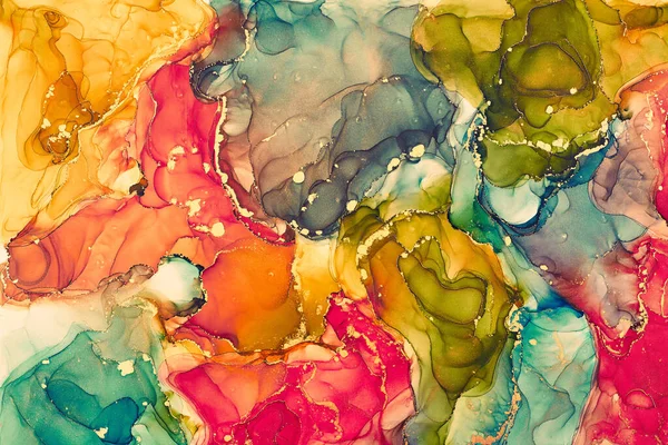 Natural Luxury Abstract Fluid Art Painting Alcohol Ink Technique Tender — Stock Photo, Image