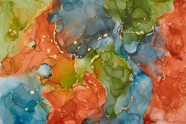 Natural Luxury Abstract Fluid Art Painting Alcohol Ink Technique Tender — Stock Photo, Image