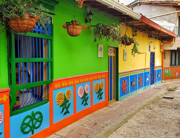 Bela Colora Colombiana Town Tourist Destination Seus Fortes São Complementares — Fotografia de Stock