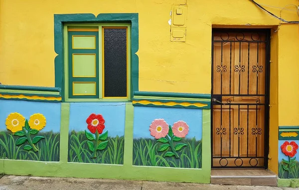 Bela Colora Colombiana Town Tourist Destination Seus Fortes São Complementares — Fotografia de Stock