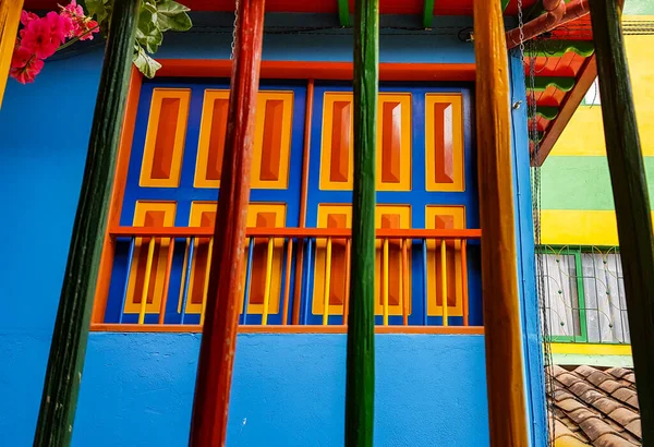 Beautiful Colorul Colombian Town Destinațiile Turistului Streetele Sunt Pline Facade — Fotografie, imagine de stoc