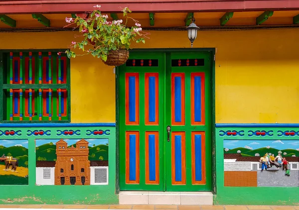 Bela Colora Colombiana Town Tourist Destination Seus Fortes São Complementares — Fotografia de Stock